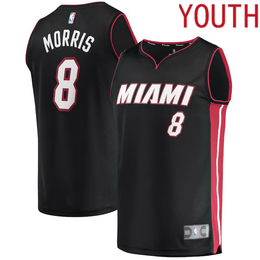 Youth Miami Heat 8 Markieff Morris Fanatics Branded Black Fast Break Replica NBA Jersey